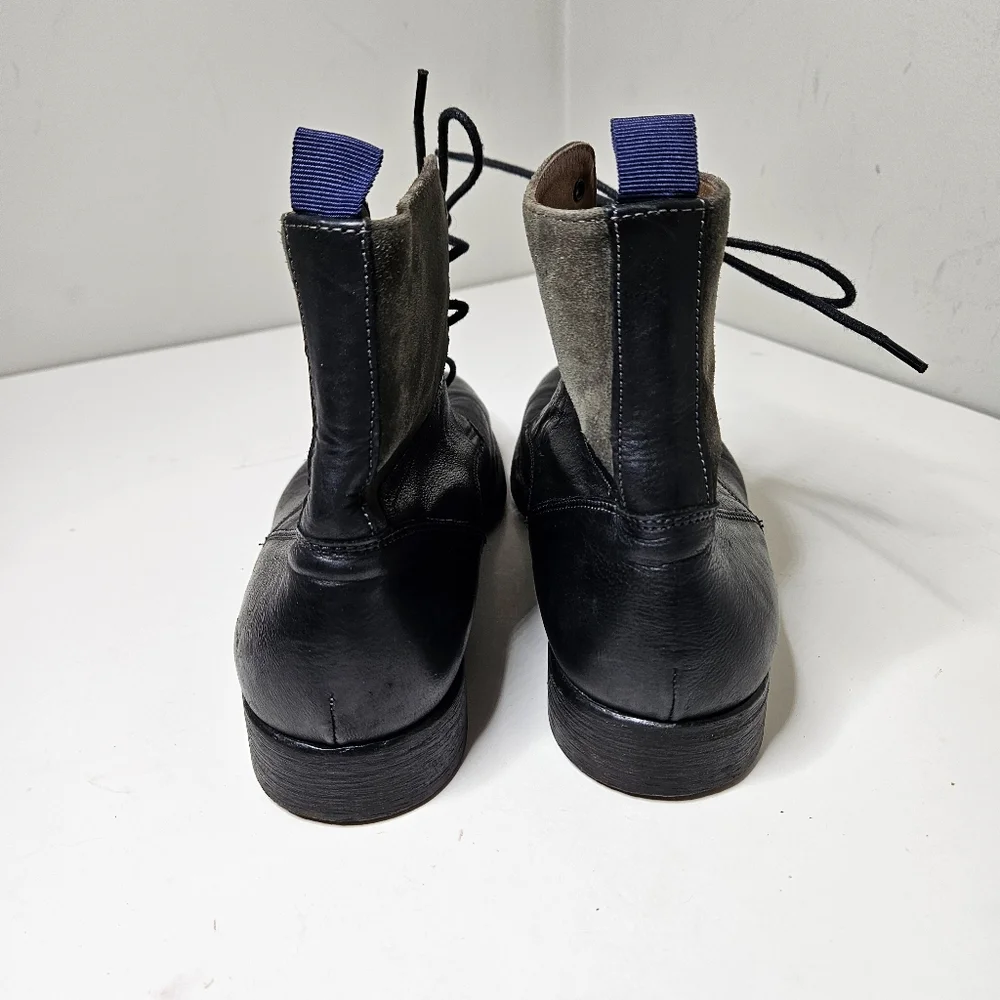 J&M Boots 1850 Black Leather & Gray Suede Men's 10.5 Steampunk